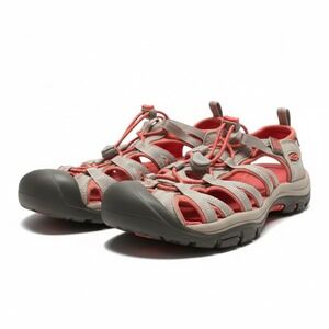 Keen Whisper Sport Sandals Women Gray Coral Pink Waterproof Hiking Utility Shoes